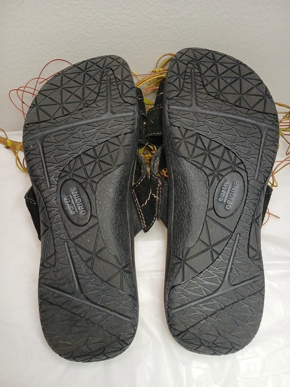 Earth Origins Black Suede Slide Sandals